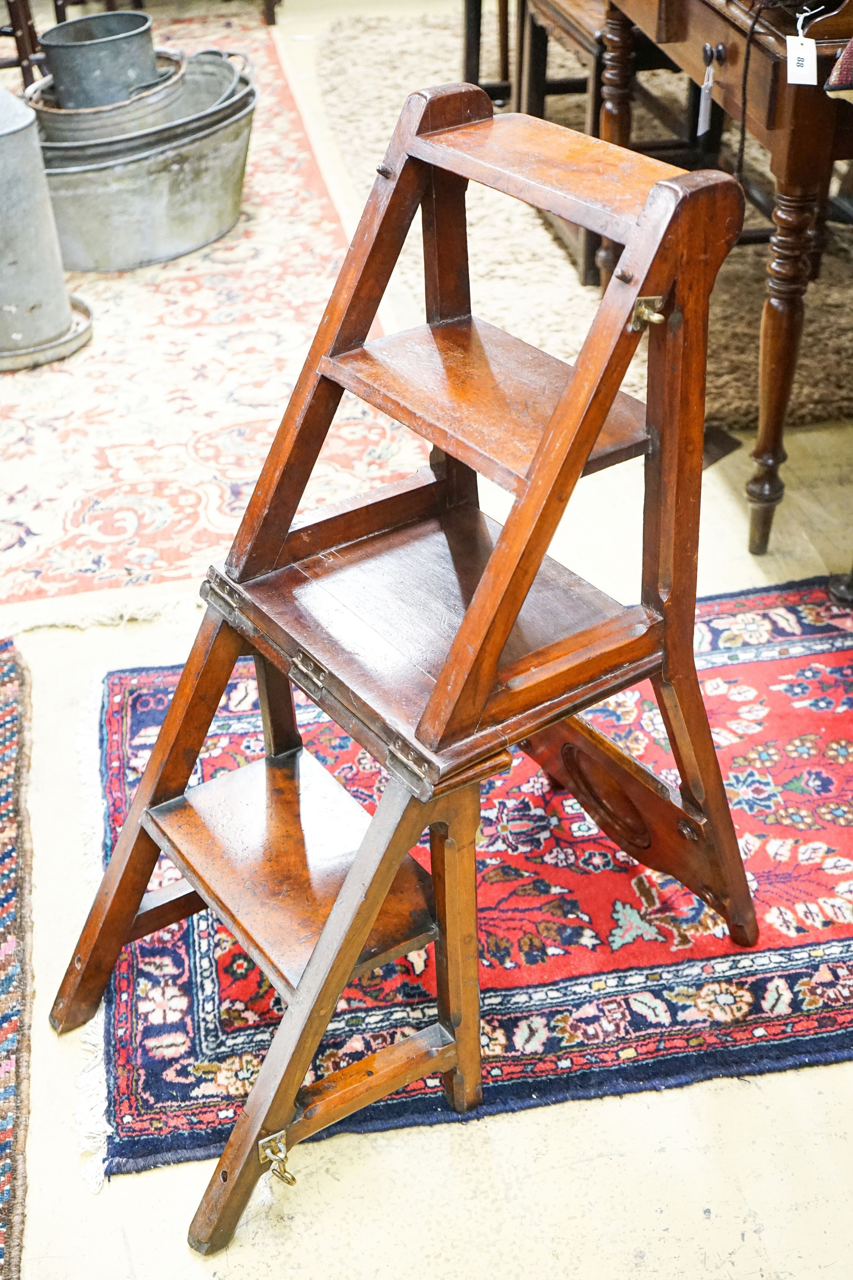 A Victorian mahogany metamorphic library chair